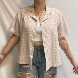 Vintage Pink Plaid Shirt